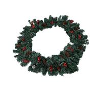 Qudinip Artificial Garland 9FT Realistic Holiday Decor with Red Berries String Lights for Fireplace Staircase Indoor Outdoor