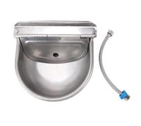 Qudinip Automatic Animal Drinking Water Bowl, Stainless Steel Waterer Livestock Water Trough Dispenser for Horse Cow Dog Farm Ranch