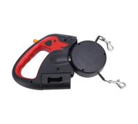 Qudinip Automatic Retractable Dog Leash Adjustable Length for 2 Dogs with Dual Head Design for Comfortable Outdoor Walks Durable Plastic 500mah Battery (Red)