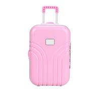 Qudinip Baby Suitcase Toy, Cute Plastic Rolling Suitcase, Mini Luggage Box for Kids Non- Safe Storage with Rounded Smooth Edges Pink Silver (Pink)