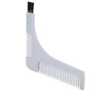 Qudinip Beard Shaping Comb L-Shaped Styling Tool for Perfect Mustache and Beard Trim - Durable Plastic Grooming Aid (Gray)