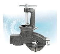 Qudinip Bench Vise, 80mm 360 Degree Rotating Clamp for Table, with Quick Installation for Small Parts, No Punching Needed, Cast Iron Material