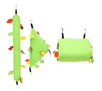 Qudinip Bird Hammock 3pcs Set for Sugar Gliders Squirrels Hamsters Soft Polyester Jungle Design Cozy Sleeping