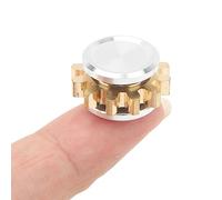 Qudinip Brass Gear Finger Toy, Silent Portable Detachable Decompression Toy for ADHD Autism Anxiety Relief, with Pure Brass Mechanical Feel for Kids Adults (Silver)