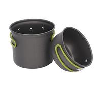 Qudinip Camping Pot Set Durable Aluminium Alloy Anti-Scald Foldable Handle Cooking Kit for Outdoor Activities Travel Picnic