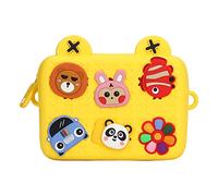 Qudinip Cartoon Camera Shoulder Bag for Kids Lightweight Dirt Resistant Protector Bag for Birthday Gifts EVA Material 7.2x5.5in (Yellow)