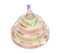 Qudinip Cat Turntable Toy Interactive 4 Level Cat Toy Balls with Spring Star for Playful Kittens 25x25cm (Type 4)