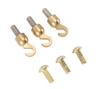 Qudinip Clock Weight Shell Hook Set, Brass Open Hook and for Grandfather Grandmother Clock, with Bottom Screws for Secure Fixing, 3 Sets