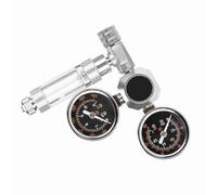Qudinip CO2 Regulator, Aquarium Dual Gauge Display with Bubble Counter and Check Valve, for Aquatic Plants Growth CO2 System (Ordinary large double meter G5/8 interface)