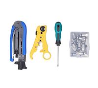 Qudinip Coax Cable Crimper Kit Ergonomic and Durable Compression Tool for Network Installation with Storage Bag Includes 1 Crimping Pliers 1 Wire Stripper