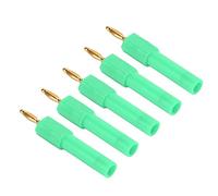 Qudinip Convert Banana Plug Strong Connectivity 2mm to 4mm Adapters for Inverters and Electronics, 5 Pcs PA Brass and Multi-Color (Green)