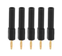 Qudinip Convert Banana Plug Strong Connectivity 2mm to 4mm Adapters for Inverters and Electronics, 5 Pcs PA Brass and Multi-Color (Black)