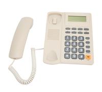 Qudinip Corded Landline Phone Multifunction Noise Reduction Speed Dial Caller ID for Home Office ABS Material (White)