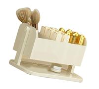 Qudinip Countertop Lipstick Holder Stylish Makeup Organizer Box for Lipstick and Brushes for Makeup Lovers 1 Unit Plastic (Milk White)