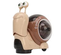 Qudinip Crawling Snail Baby Toy, Universal Shaking Head with Music and 3D Light Projection for Tummy Time and Parent Child Interaction (Brown)