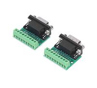 Qudinip DB9 Male Female Connector Adapter, Reliable Screw Terminal Block, Excellent Communication for RS232 RS485 Use, PCB Construction, 2 Pieces