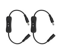 Qudinip DC Power Inline Cable for LED Strip and CCTV with On/Off Switch Function Durable ABS Material 11.5in Length 2 Pack