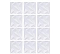 Qudinip Decorative 3D Wall Panels Matte White PVC Textured for Bedroom