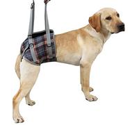 Qudinip Dog Lift Harness Adjustable Breathable Sling for Disabled Elderly Dogs Made of Polyester Blue Plaid (M (12.5-20kg / 27.6-44.1lb Recommended))