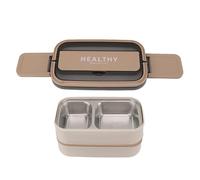 Qudinip Double Layer Compartment Lunch Box 316 Stainless Steel Practical