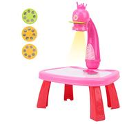 Qudinip Drawing Projector Toy for Kids Educational Fun Interactive Painting and Drawing Table Toy Designed for Toddlers 35.5 X 21 X 25cm (Pink)