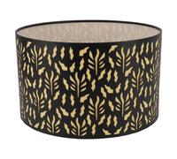 Qudinip E27 E14 Metal Lampshade with Beautiful Hollow Design for Living Room and Studio Decoration 25cm Iron Art (Black Water Grass Yellow Lining)