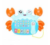 Qudinip Early Learning Crab Story Machine Interactive Educational Toy with Lights and Music for Toddlers 5.12x3.94x2.36in (Blue)