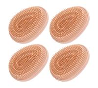 Qudinip Egg Shape Hair Brush, 4pcs Wheat Straw Detangling Brush with ABS Material for All Hair Types, Portable Styling Comb
