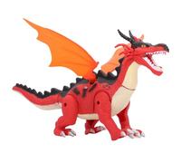 Qudinip Electric Dinosaur Toy, Walking Flapping Wings Roaring Sound Light Simulation Spray ABS Material, with Vivid Skin Texture, for Kids Over 3 Birthday (Red)