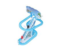 Qudinip Electronic Climb Stairs Toy for Learning and Imagination Development, Musical Rollercoaster Game for Kids, Made of ABS, Includes 1 Cardboard, 3 Tracks, 3 Animal Toys