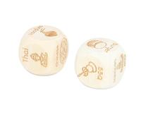Qudinip Food Decision Dice Set 2pcs Pine Wood Fun Meal Selector for Date