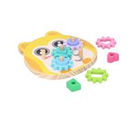 Qudinip Gear Building Blocks Educational Toy for Shape Sorting and Cognitive Development for Kids Age 4-6, Wooden Material, 10 Pieces (Owl)