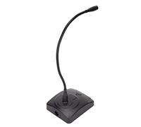 Qudinip Gooseneck Wired Microphone Adjustable High Sensitivity for Meetings and Broadcasting Black Durable Design
