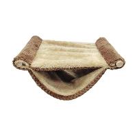 Qudinip Hamster Hammock Soft Warm Double Layer Hanging Bed for Small Pets - Cozy Plush for Squirrel Hamster 1 Unit (Coffee Color)