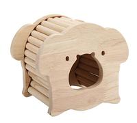 Qudinip Hamster Wooden House with Funny Climbing Ladder for Small Pets, Durable Oak Pine Structure, Safe Hiding and Exercise Space, 14cm