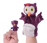 Qudinip Hand Puppet Plush Cartoon Animal Owl Doll for Parent Child Interaction Suitable for Home or Classroom 2-Pack