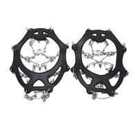 Qudinip Ice Cleats for Shoes with 19 Spikes Durable Rubber Non Slip Crampons for Hiking Walking Mountaineering Black (XL)