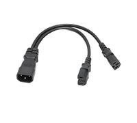 Qudinip IEC320 C14 to C15 Splitter Cord Durable Power Splitter Cable for Desk Lamp Printer Projector 12.6in PVC