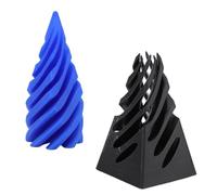 Qudinip Impossible Pyramid Passthrough Stress Relief Desk Toy for Home Office Anxiety Relief 3D Printed Spiral Cone 5.5 X 11cm (Blue Black)