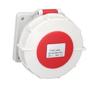 Qudinip Industrial Socket Connector, 3 Phase 4 Pin 32A IP67 Retardant, with Ni Plated Brass Conductor, for Power Distilleries Workshops Camping Outdoor