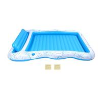 Qudinip Inflatable Tanning Pool Lounger, Thickened PVC Beach Sun Tanning Float with Built-in Pillow for 2 People 81.9 X 53.9in