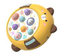 Qudinip Interactive Kids Whack Toy for Fun Learning, Hammering Game for Family Gatherings, 360° Rotating Emoticons, Made of Durable ABS, Includes 2 Hammers (Yellow)