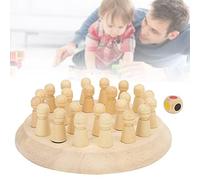 Qudinip Kid Wooden Chess Toy Educational Memory Training Puzzle Game for Ages 5 and Up Safe Non- Material 24 Chess Pieces