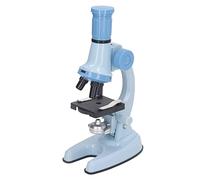 Qudinip Kids Microscope Science Kit with Clear Image and LED Light for Young Explorers, 1 Set of Educational Plastic Microscope (Blue)