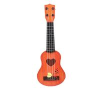 Qudinip Kids Ukulele 4 String Adjustable Musical Instrument Toy for Early Education Lightweight Plastic 35cm (Orange)