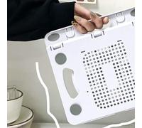 Qudinip Laptop Stand, 8 Speed Angle Adjustable 360 Degree Rotating Ergonomic Design with Hollow Heat Dissipation, Foldable Portable for Home Office Classroom (White)