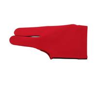 Qudinip Left Hand Billiard Gloves Elastic Comfortable 3 Fingers Cue Gloves for Pool Players Unisex Average Size Polyurethane Fiber 1 Pack (Red)