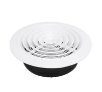 Qudinip Louver Round Air Vent, 200mm White ABS Adjustable Wall Air Vent Cap with Detachable Panel, for Bathroom Kitchen Office