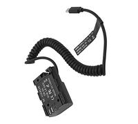 Qudinip LP-E6 Decoded Dummy Battery Power Adapter with Type C Input for 5D4 6D2 7D Cameras Plastic 1 Unit