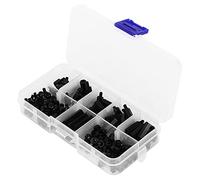 Qudinip M3 Nylon Screw Nut Assortment Kit High Standoff for Electronics Office Equipment 180pcs Black (Black M3 nylon screws 180 pieces/box)
